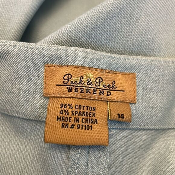 Peck & Peck robins egg blue side zip ankle pants Size 14 New - Picture 8 of 9